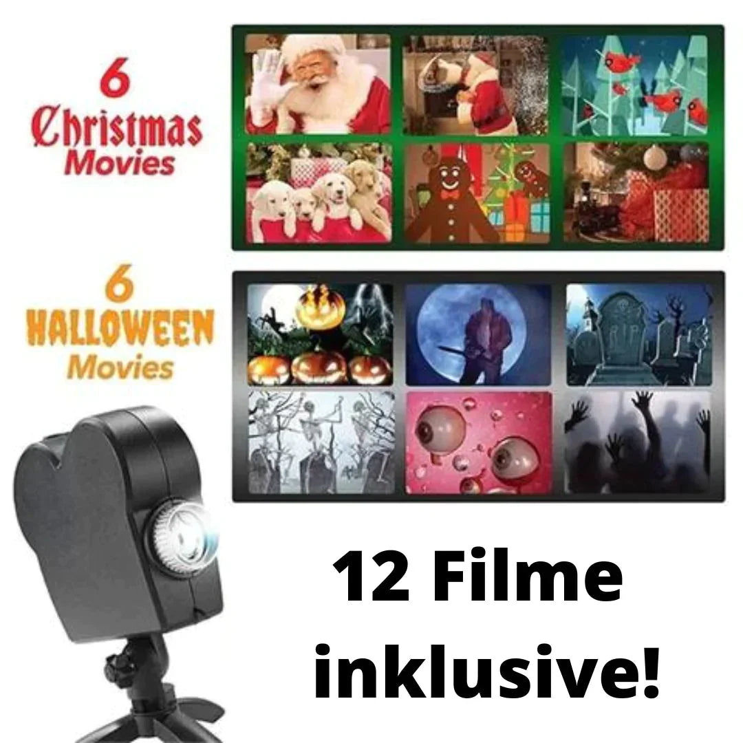 FrightScreen - Halloween Home Projector - Scary Visual Effects with 6 Films for the Ultimate Haunted Atmosphere