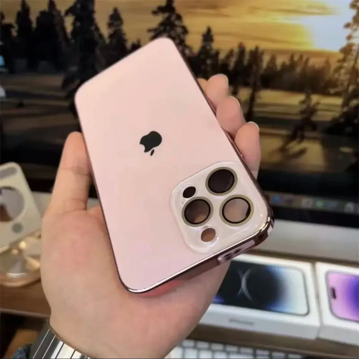 GlassMate - iPhone Case - ElectroMatte Finish with Tempered Glass Protection