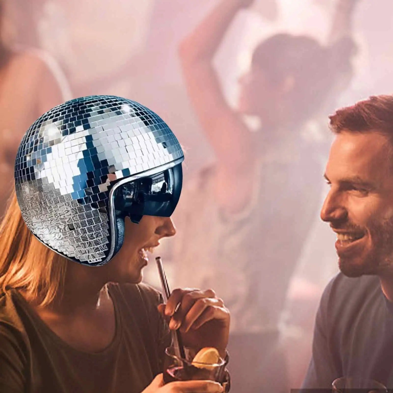 PartyShine - Reflective Disco Helmet - Shine Bright at Every Party with Helmstar's Glossy Finish