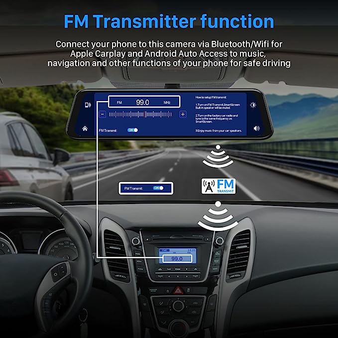 DriveSafe - Wireless Mirror Dash Cam - Full HD Video for Safer Driving