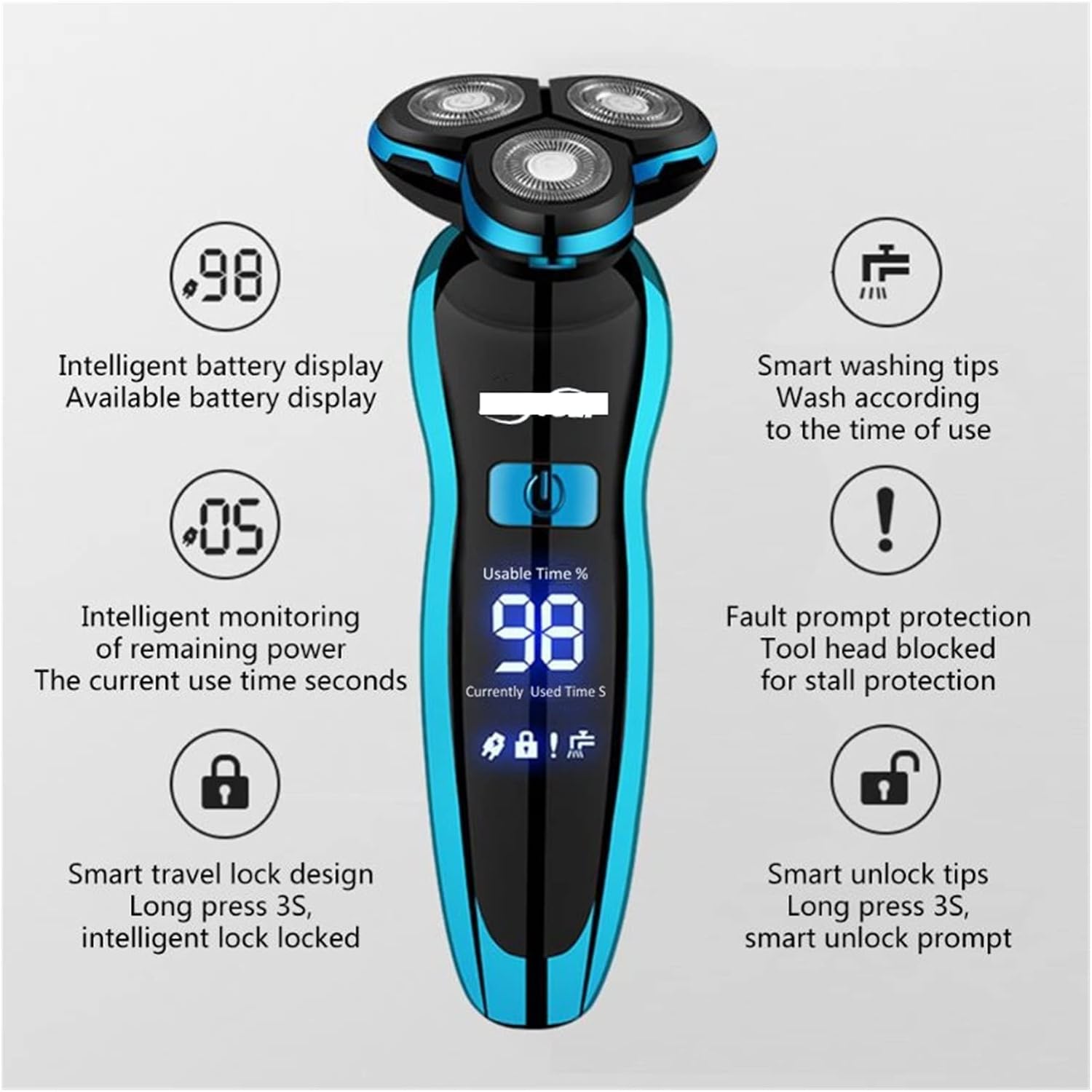 ShaveMate - Rechargeable Electric Shaver for Wet/Dry Use - Fast Charging & USB Powered