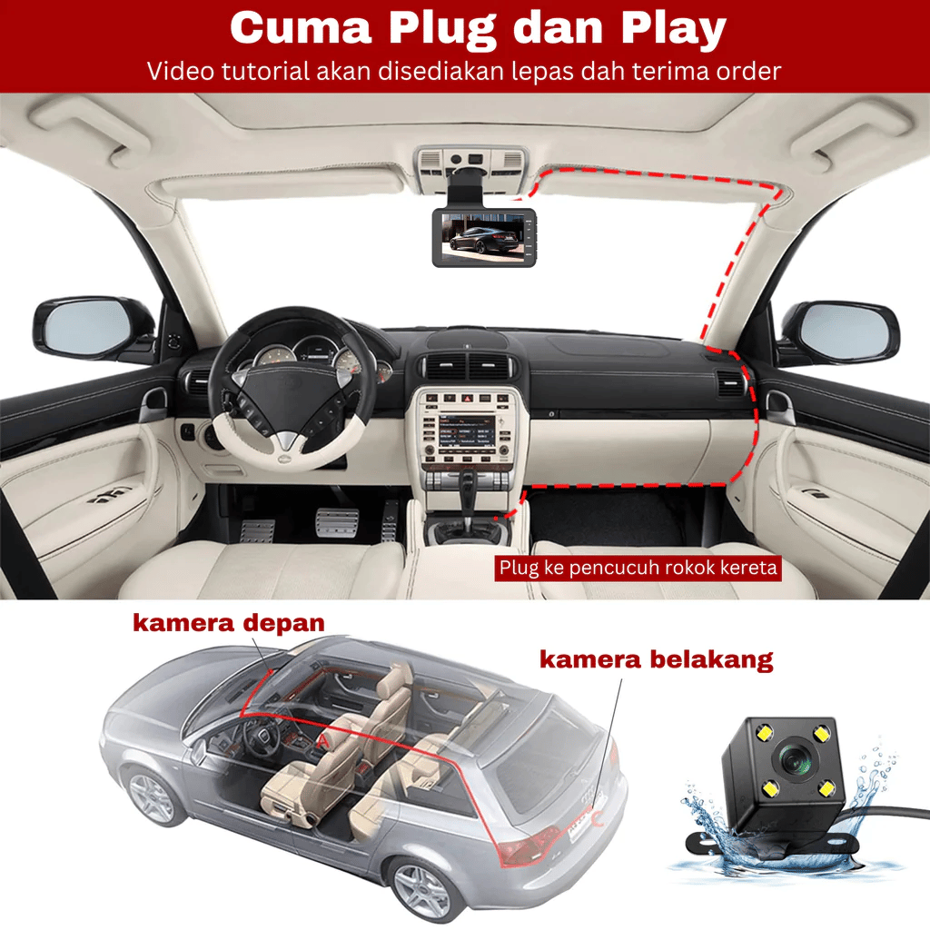 VisionSafe - Dual-Lens HD Dashcam - Enhanced Safety with 24-Hour Parking Surveillance