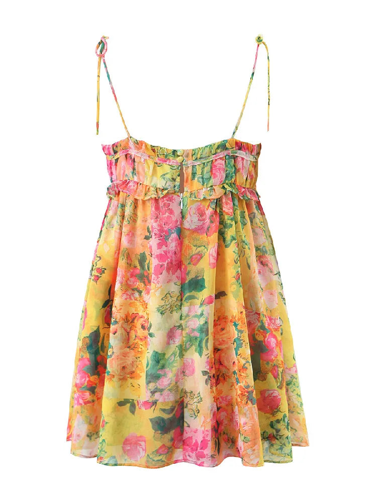 Ophelia - Boho Floral Short Dress - Embrace Your Free Spirit in Style