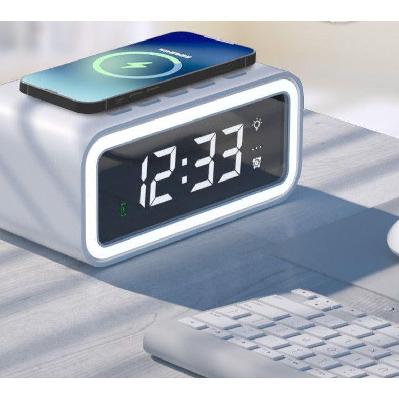 SyncRise - Digital Alarm Clock with Wireless Charging - Sleek Design and Convenient Charging