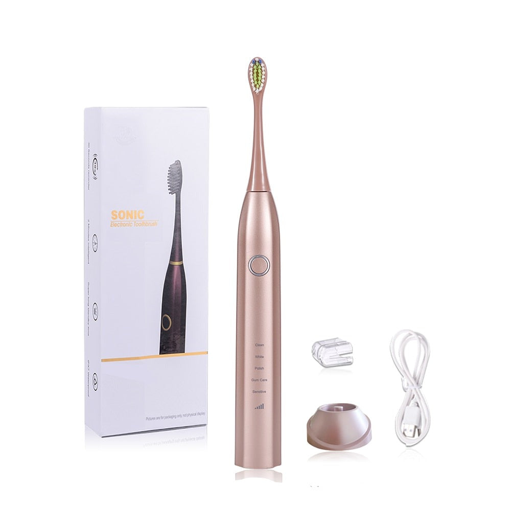 CleanWave - Advanced Sonic Electric Toothbrush - Rechargeable, Deep Clean, and Long-Lasting Battery
