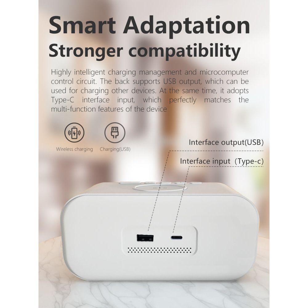 SyncRise - Digital Alarm Clock with Wireless Charging - Sleek Design and Convenient Charging