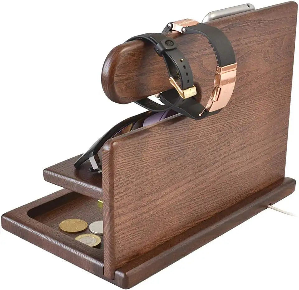 WoodCraft - Adjustable Walnut Phone Stand - Multifunctional and Stylish