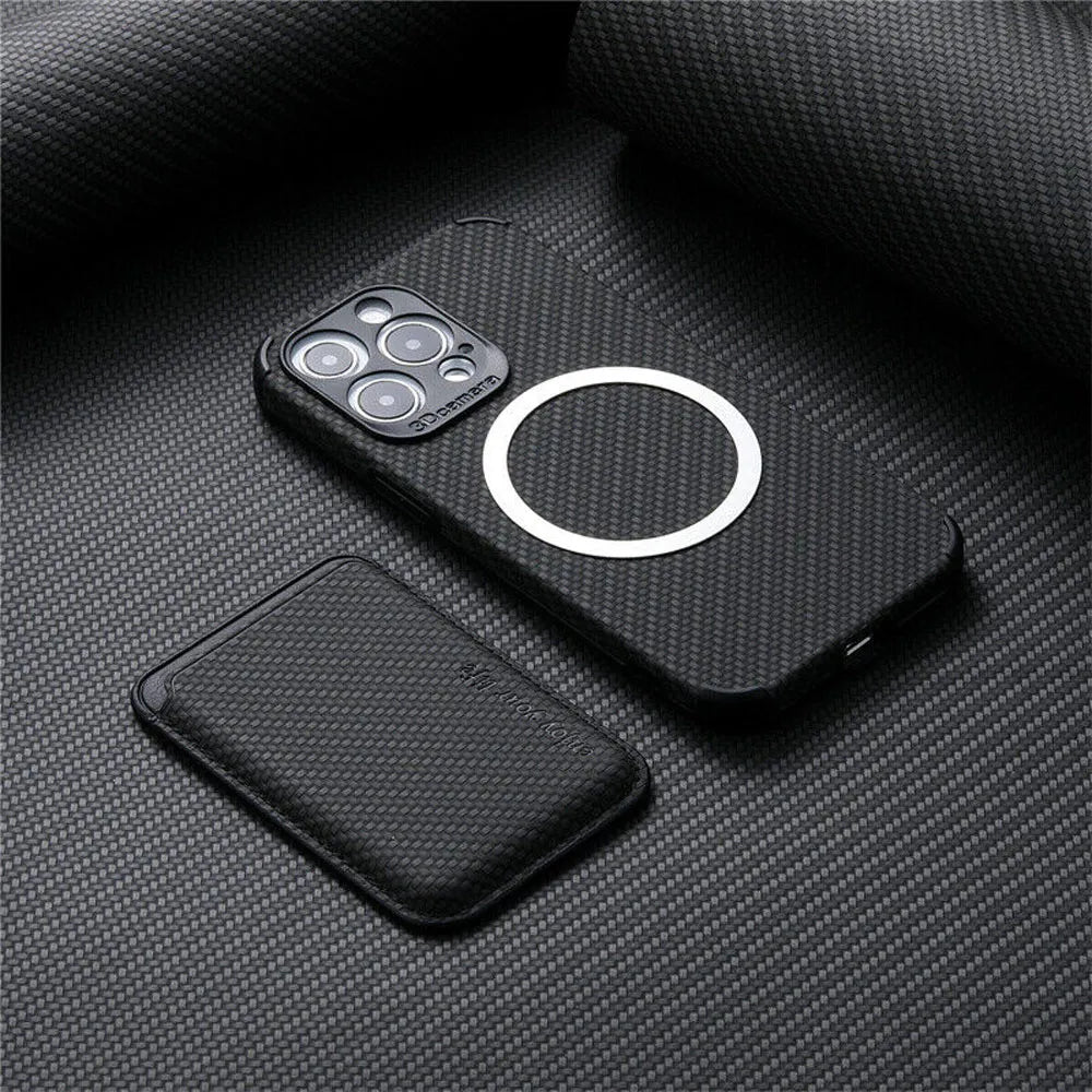 FiberGuard - Carbon Fiber MagSafe Wallet Case - Sleek Protection for Your Essentials