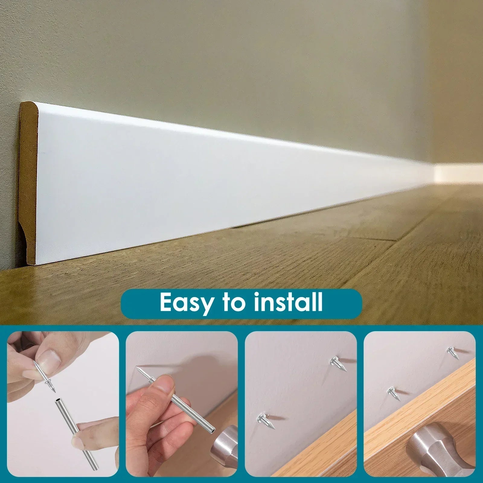 NailPro - Double-Head Skirting Board Nails - NailMaster for Seamless Finishing