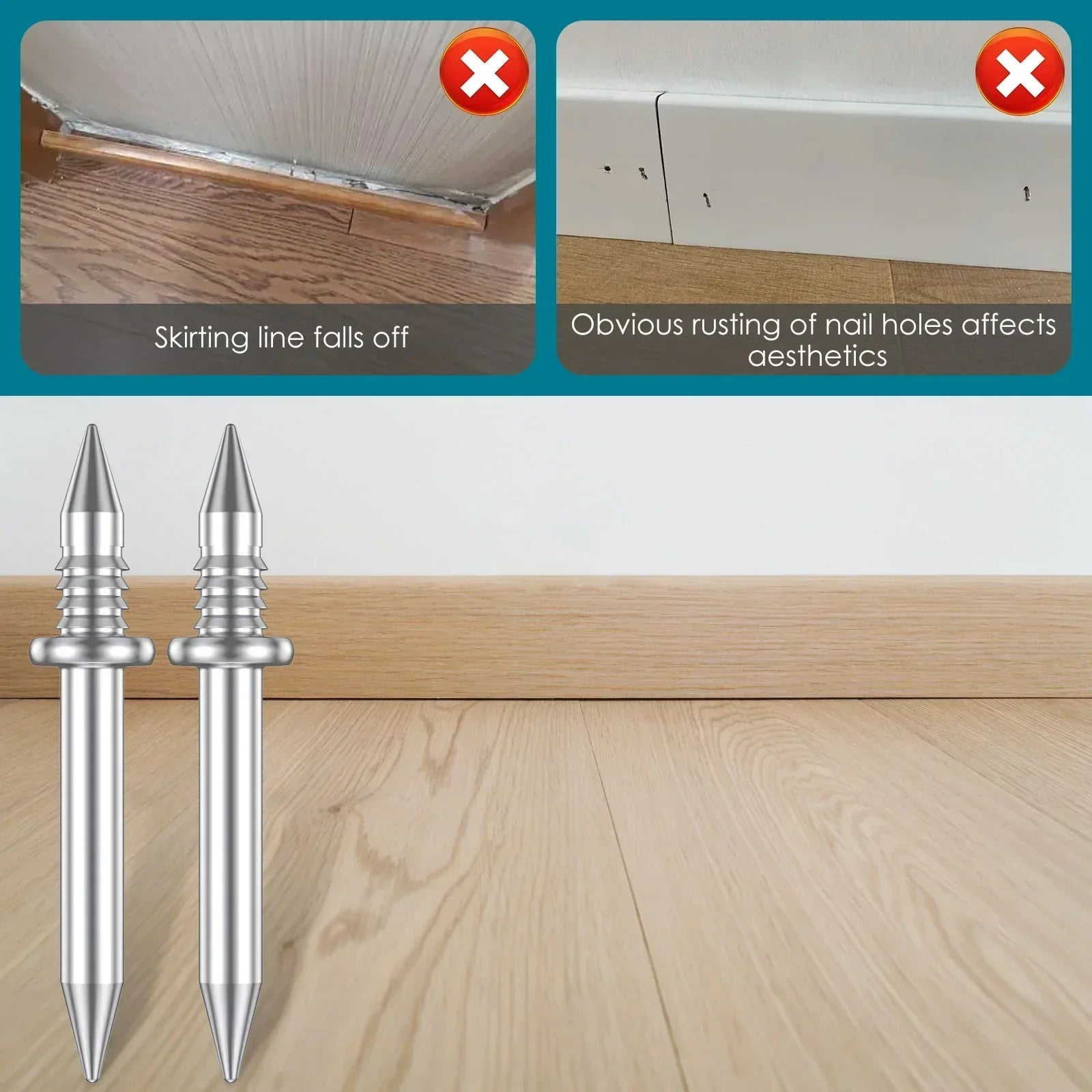 NailPro - Double-Head Skirting Board Nails - NailMaster for Seamless Finishing