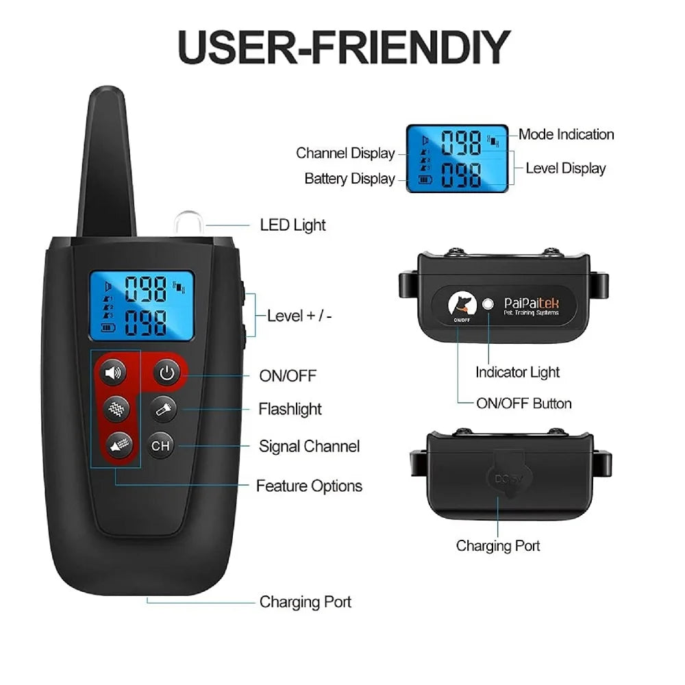 PupGuard - Dog Training Collar - Waterproof & Vibration-Based Control, Up to 1000m Range