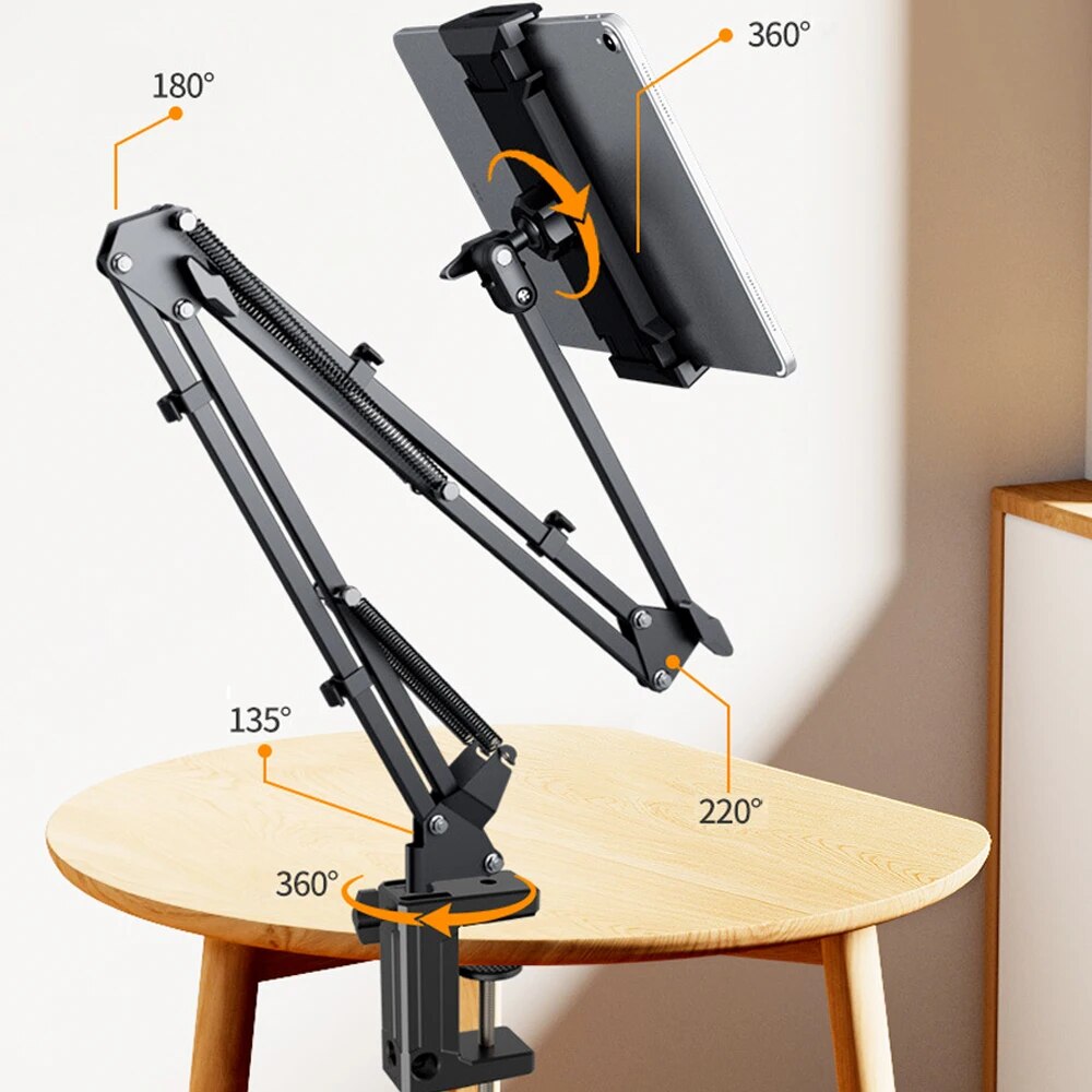 SpinMount - 360° Rotatable Adjustable Tablet Mount - Ideal for Home, Office, or Travel