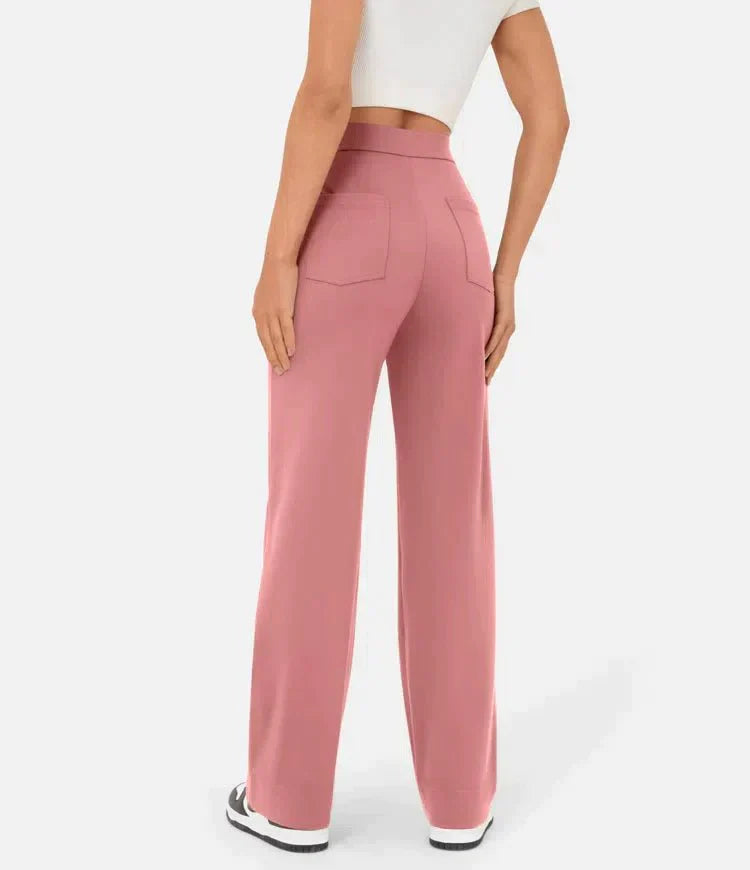 Lauren - High-Waisted Straight-Leg Casual Pants - Comfortable and Stylish for Everyday Wear