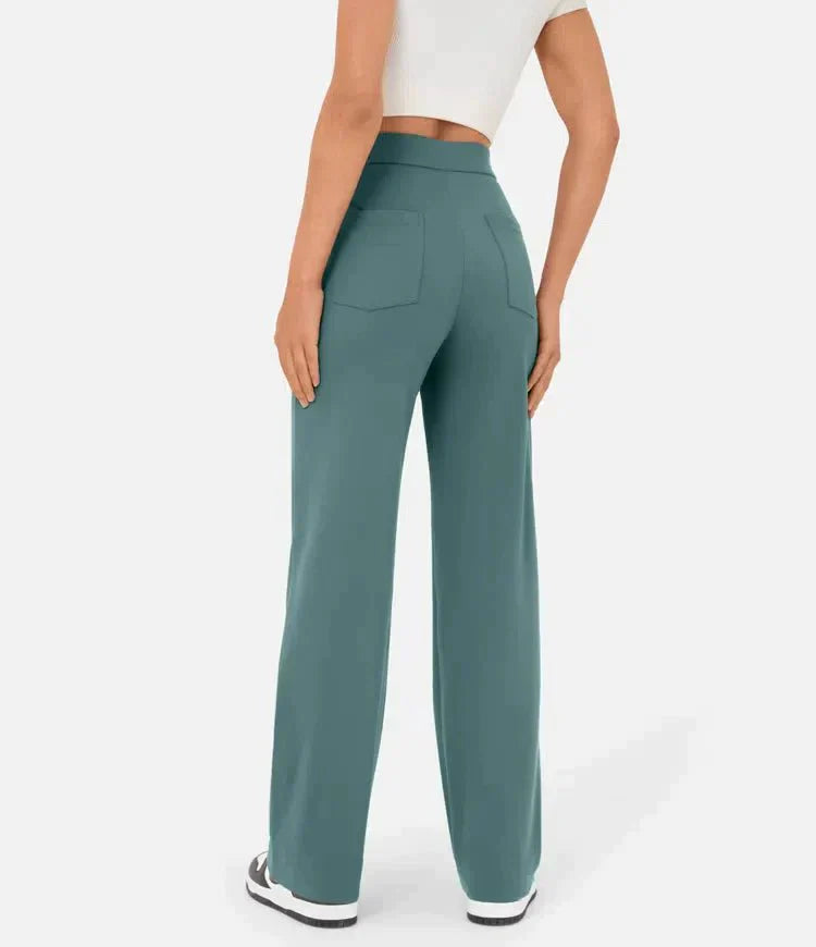 Lauren - High-Waisted Straight-Leg Casual Pants - Comfortable and Stylish for Everyday Wear