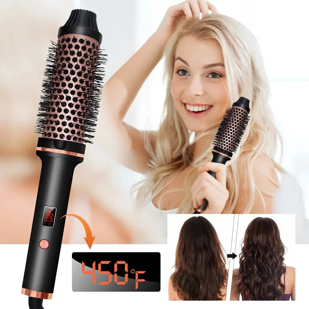 LuxeCurl - 3-in-1 Thermal Styling Brush - Curls, Straightens, and Adds Volume