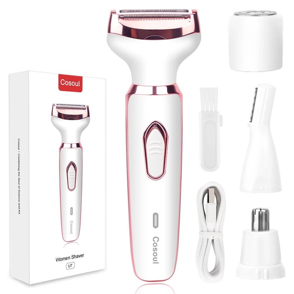 GlideSmooth - 4-in-1 Electric Shaver for Women - Portable, Painless Hair Removal Solution